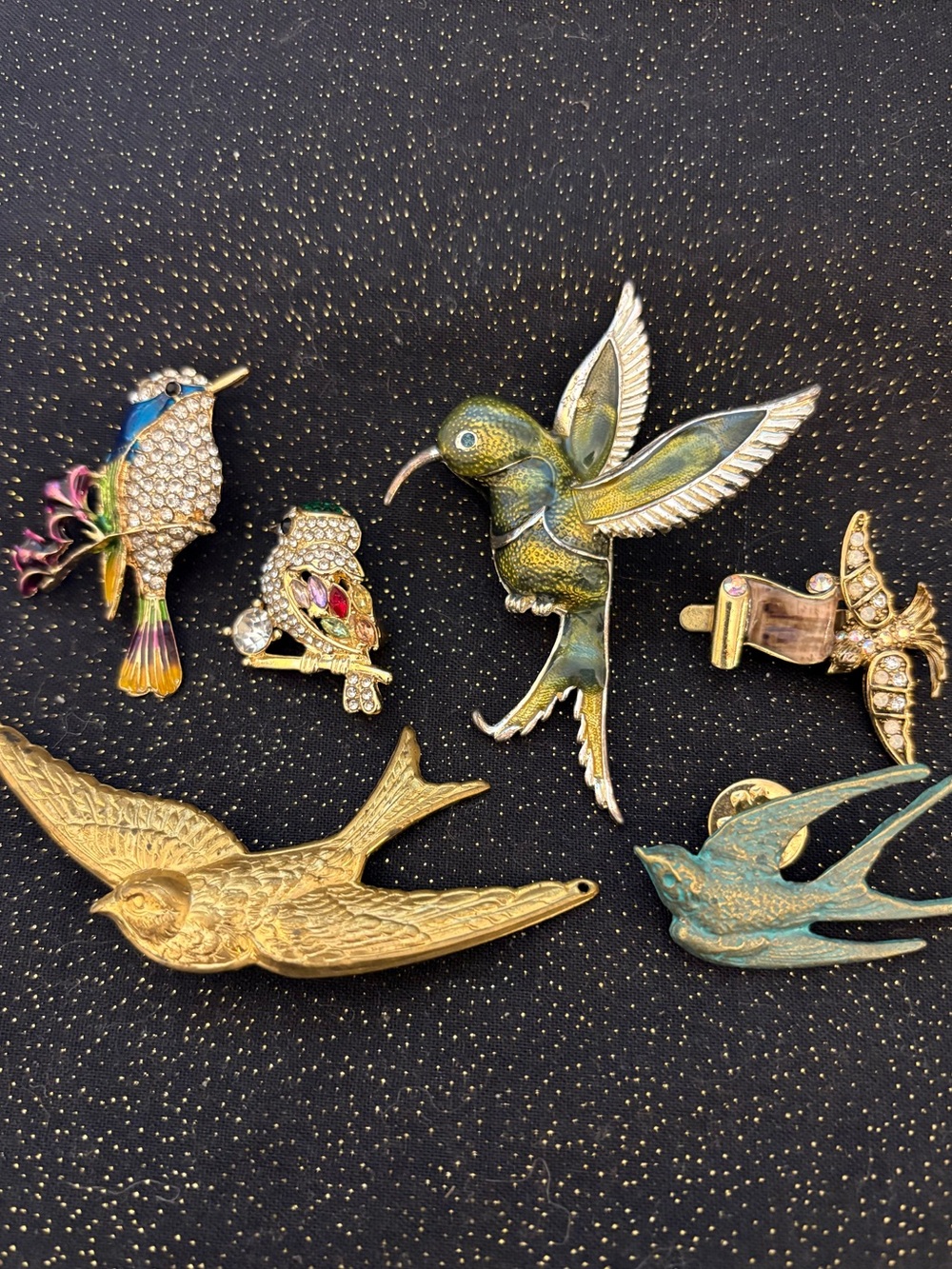 Lot of 6 Bird Brooches